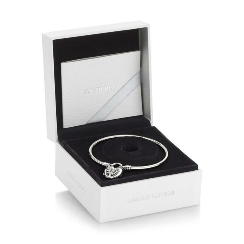 PANDORA Flourishing Hearts Bangle Bracelet New - Picture 5 of 8